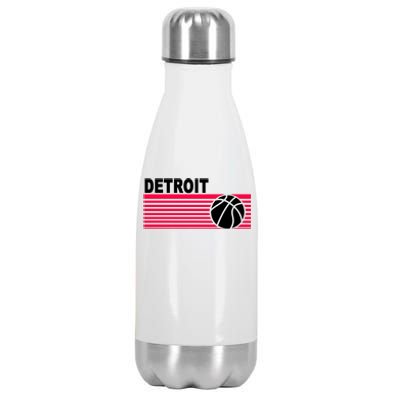 Retro Detroit Basketball Classic Logo Stainless Steel Insulated Water Bottle