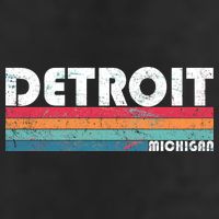 Retro Detroit Michigan 7 Panel Mesh Trucker Snapback Hat