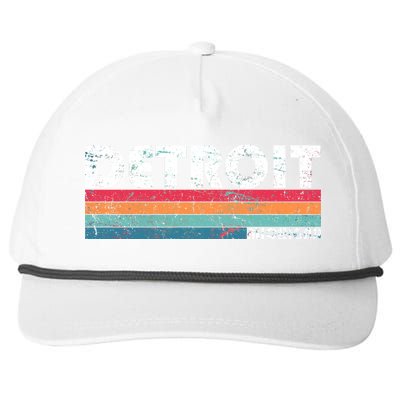 Retro Detroit Michigan Snapback Five-Panel Rope Hat