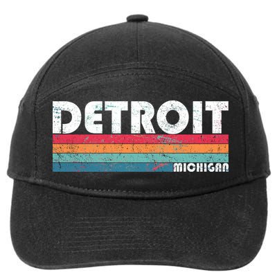 Retro Detroit Michigan 7-Panel Snapback Hat