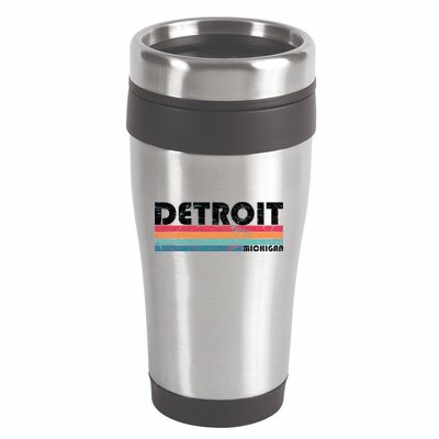 Retro Detroit Michigan 16oz Travel Tumbler