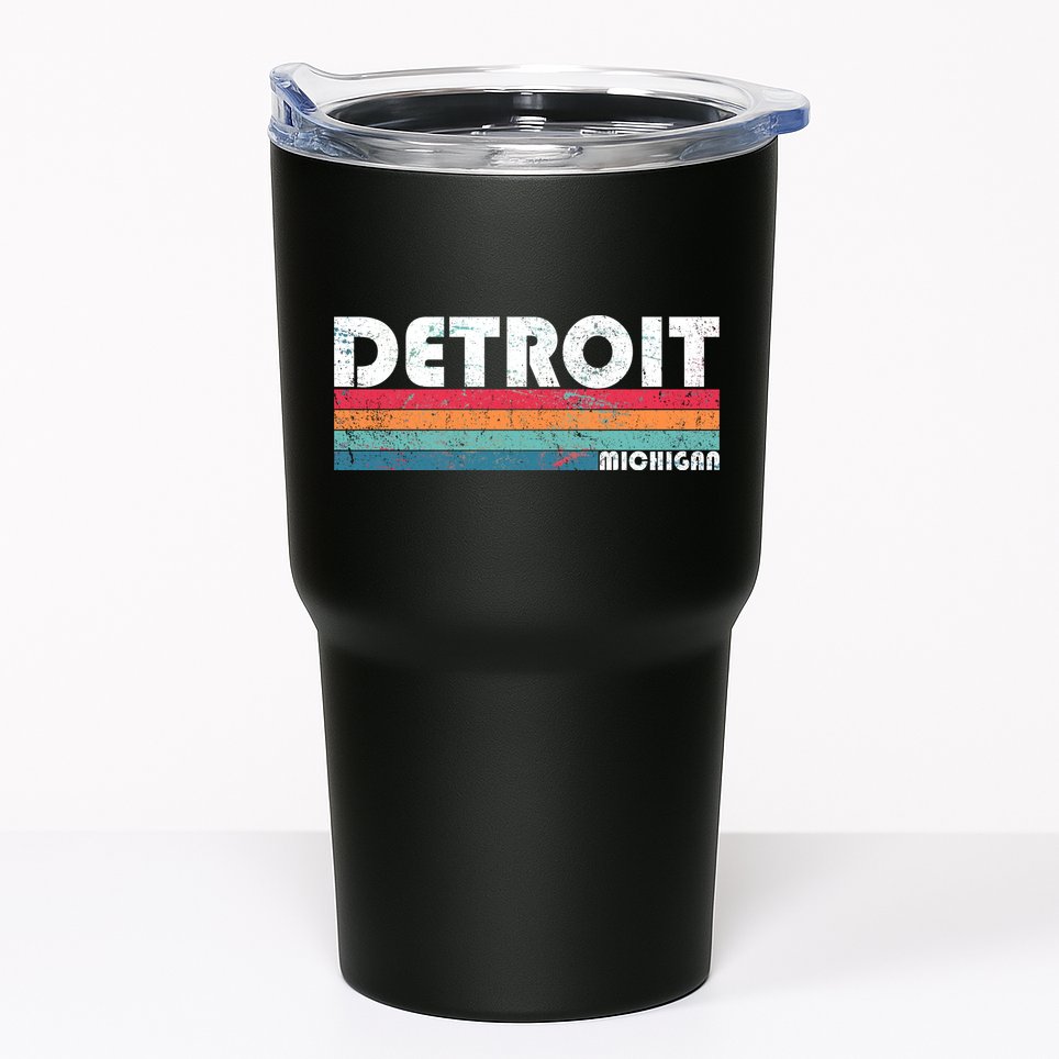 Retro Detroit Michigan Tumbler