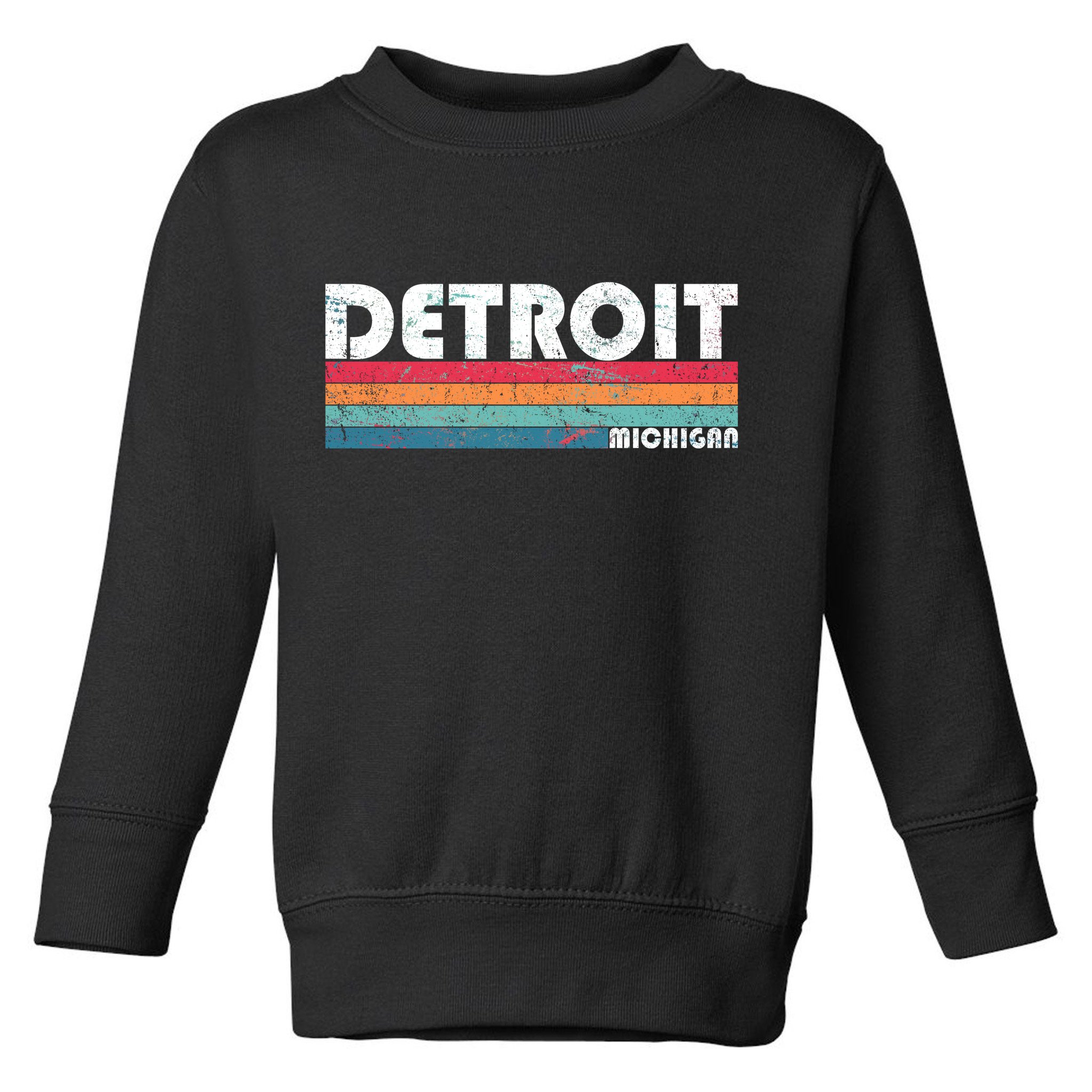 Retro Detroit Michigan Toddler Sweatshirt