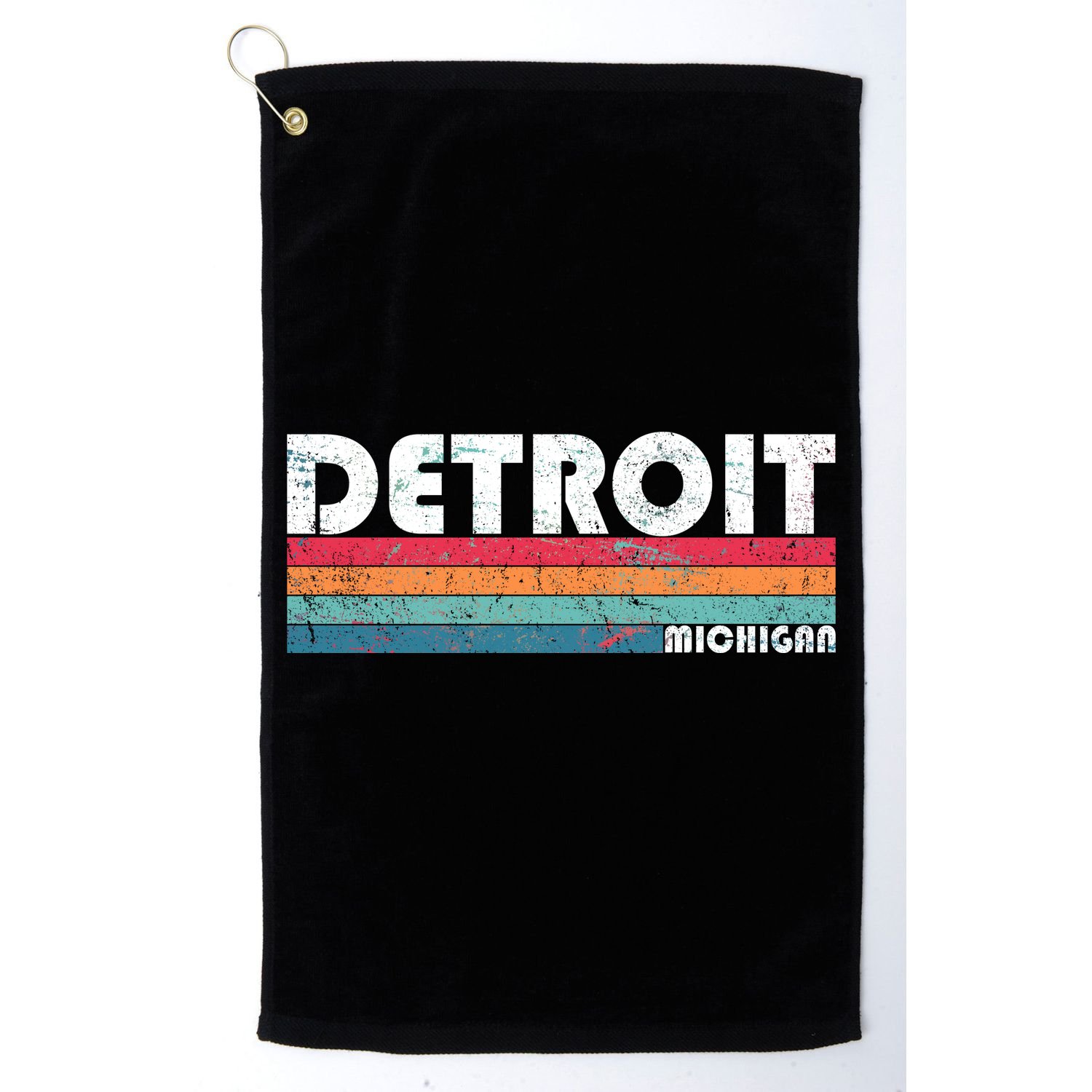 Retro Detroit Michigan Golf Towel