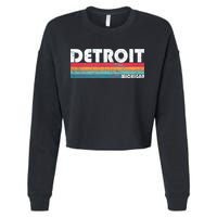 Retro Detroit Michigan Cropped Pullover Crew