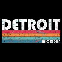 Retro Detroit Michigan Cropped Pullover Crew