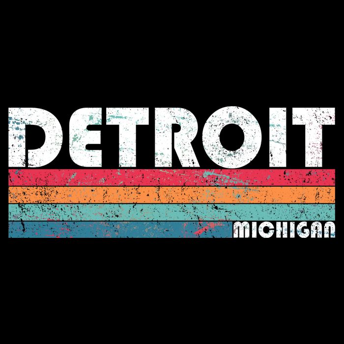 Retro Detroit Michigan Cropped Pullover Crew