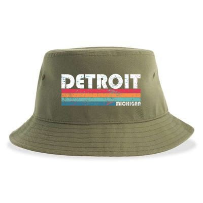 Retro Detroit Michigan Sustainable Bucket Hat