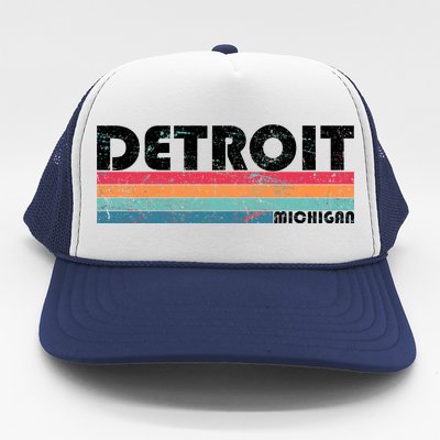 Retro Detroit Michigan Trucker Hat