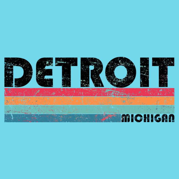 Retro Detroit Michigan Magnet