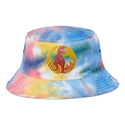 Retro Dinosaur Sunset Tie Dye Newport Bucket Hat