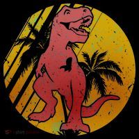 Retro Dinosaur Sunset Tall T-Shirt