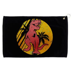 Retro Dinosaur Sunset Grommeted Golf Towel