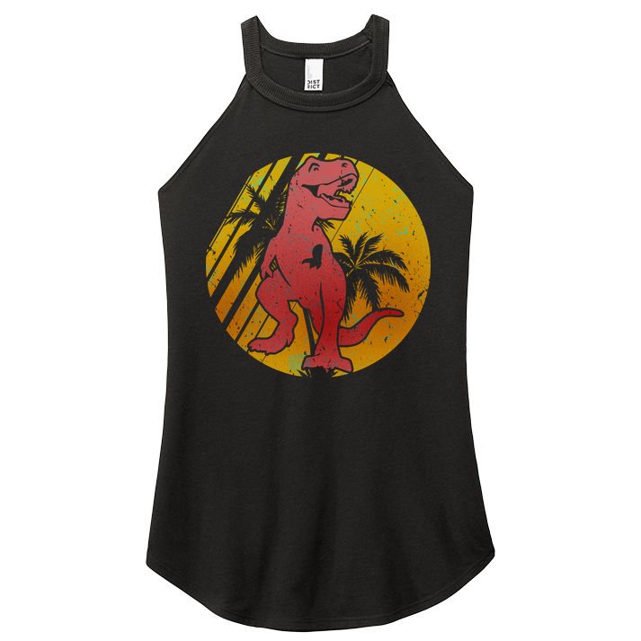 Retro Dinosaur Sunset Women's Perfect Tri Rocker Tank