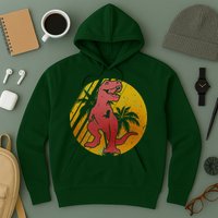 Retro Dinosaur Sunset Hoodie
