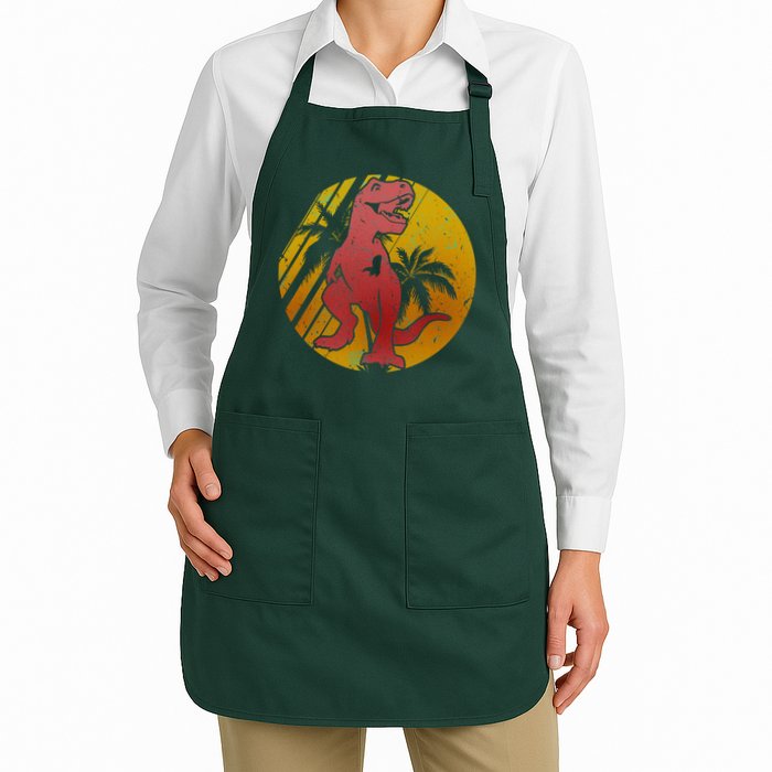 Retro Dinosaur Sunset Apron