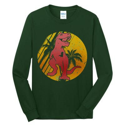 Retro Dinosaur Sunset Tall Long Sleeve T-Shirt