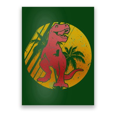 Retro Dinosaur Sunset Poster