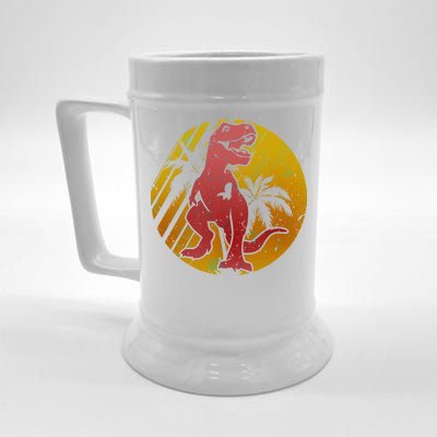 Retro Dinosaur Sunset Beer Stein