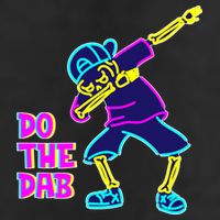Retro Do the Dab Neon Skeleton Garment-Dyed Fleece Hoodie