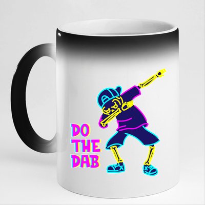 Retro Do the Dab Neon Skeleton 11oz Black Color Changing Mug