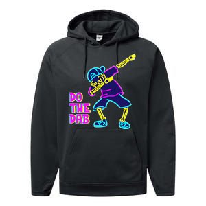 Retro Do the Dab Neon Skeleton Performance Fleece Hoodie