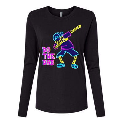 Retro Do the Dab Neon Skeleton Womens Cotton Relaxed Long Sleeve T-Shirt