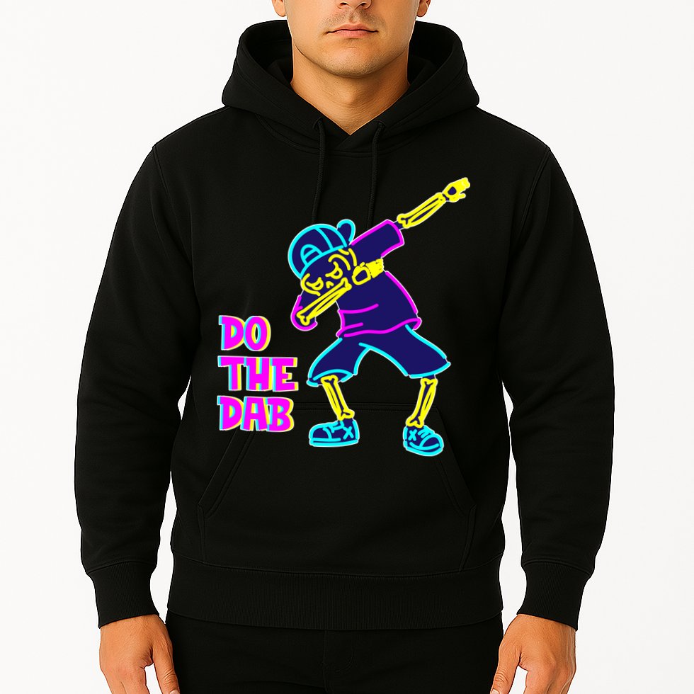 Retro Do the Dab Neon Skeleton Hoodie
