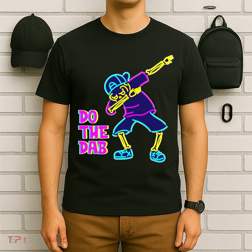 Retro Do the Dab Neon Skeleton T-Shirt