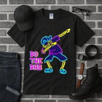 Retro Do the Dab Neon Skeleton Tall T-Shirt