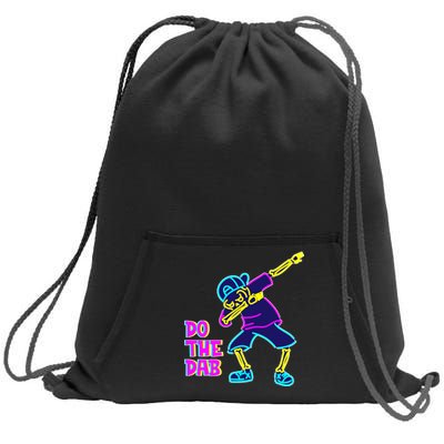 Retro Do the Dab Neon Skeleton Sweatshirt Cinch Pack Bag