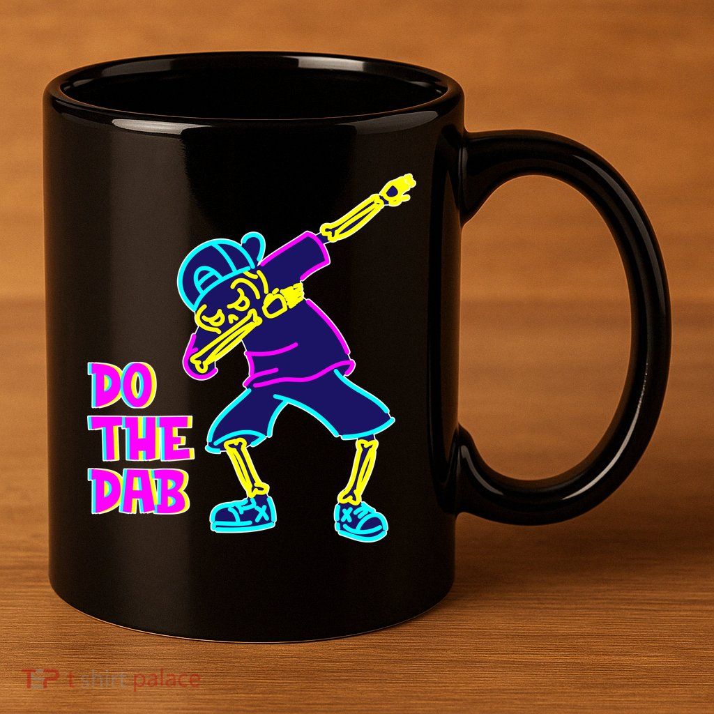 Retro Do the Dab Neon Skeleton 11oz C Handle Ceramic Mug