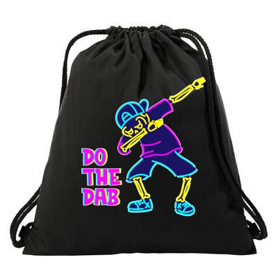 Retro Do the Dab Neon Skeleton Drawstring Bag