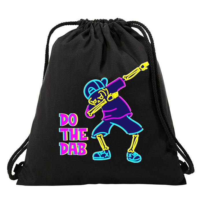 Retro Do the Dab Neon Skeleton Drawstring Bag