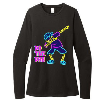 Retro Do the Dab Neon Skeleton Womens CVC Long Sleeve Shirt