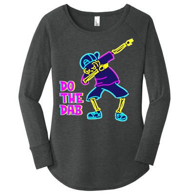 Retro Do the Dab Neon Skeleton Women's Perfect Tri Tunic Long Sleeve Shirt