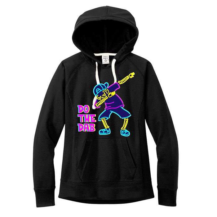 Retro Do the Dab Neon Skeleton Women's Fleece Hoodie