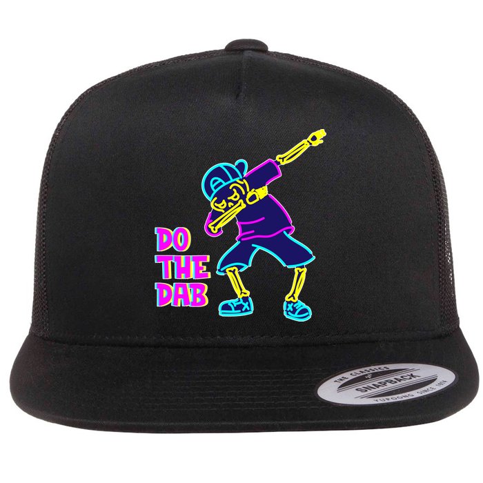 Retro Do the Dab Neon Skeleton Flat Bill Trucker Hat