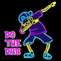 Retro Do the Dab Neon Skeleton Flatbill Hat