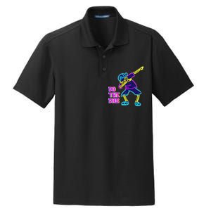 Retro Do the Dab Neon Skeleton Dry Zone Grid Polo