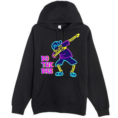 Retro Do the Dab Neon Skeleton Premium Pullover Hoodie