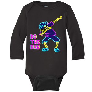 Retro Do the Dab Neon Skeleton Baby Long Sleeve Bodysuit