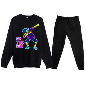 Retro Do the Dab Neon Skeleton Premium Crewneck Sweatsuit Set