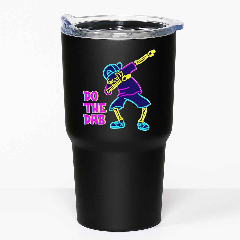 Retro Do the Dab Neon Skeleton Tumbler