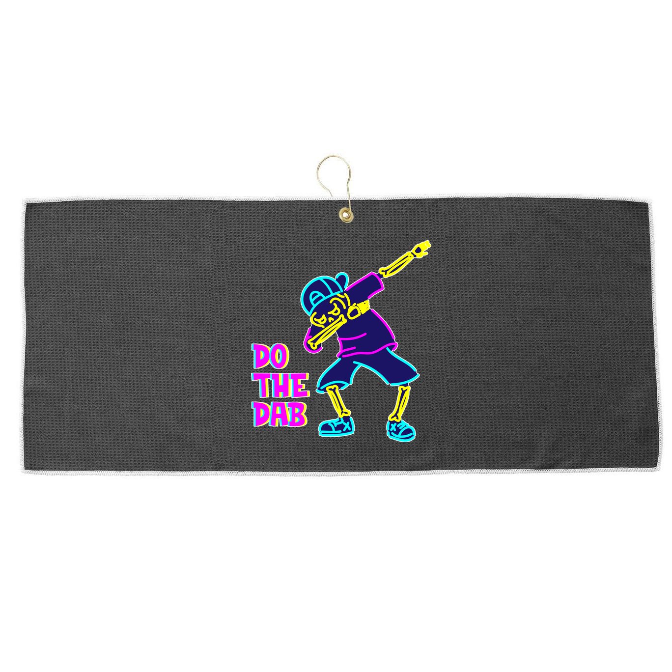 Retro Do the Dab Neon Skeleton Large Microfiber Waffle Golf Towel