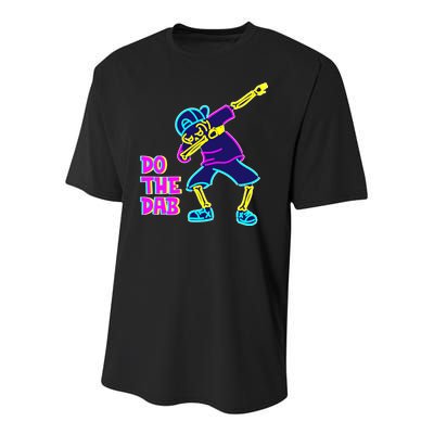 Retro Do the Dab Neon Skeleton Youth Performance Sprint T-Shirt