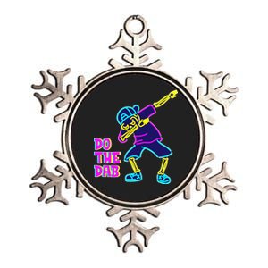 Retro Do the Dab Neon Skeleton Metallic Star Ornament