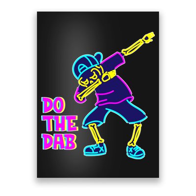 Retro Do the Dab Neon Skeleton Poster