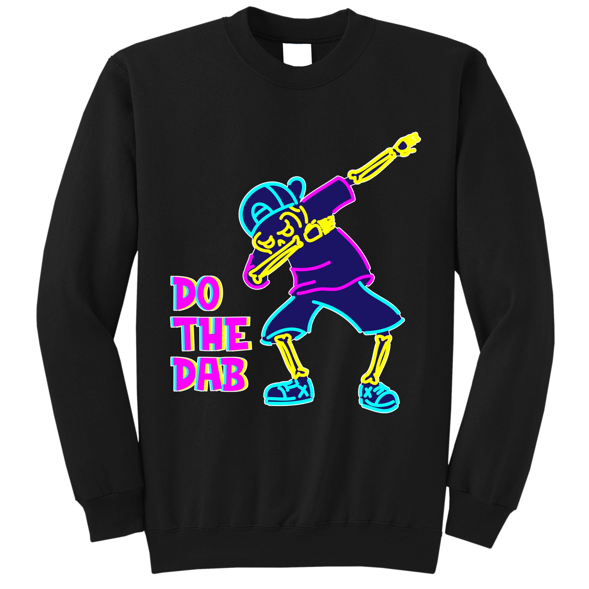Retro Do the Dab Neon Skeleton Tall Sweatshirt