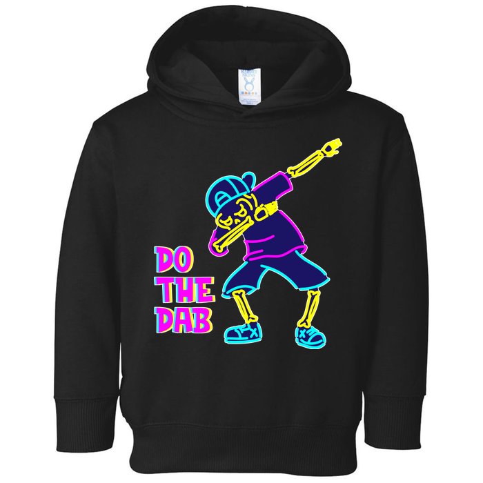 Retro Do the Dab Neon Skeleton Toddler Hoodie